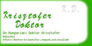 krisztofer doktor business card